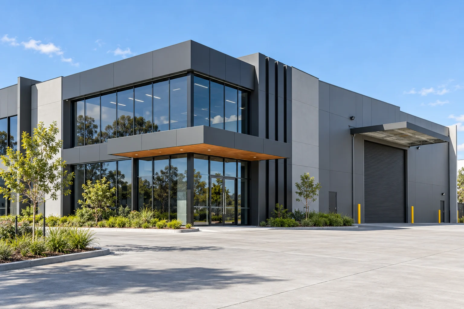 Modern commercial office and warehouse premises