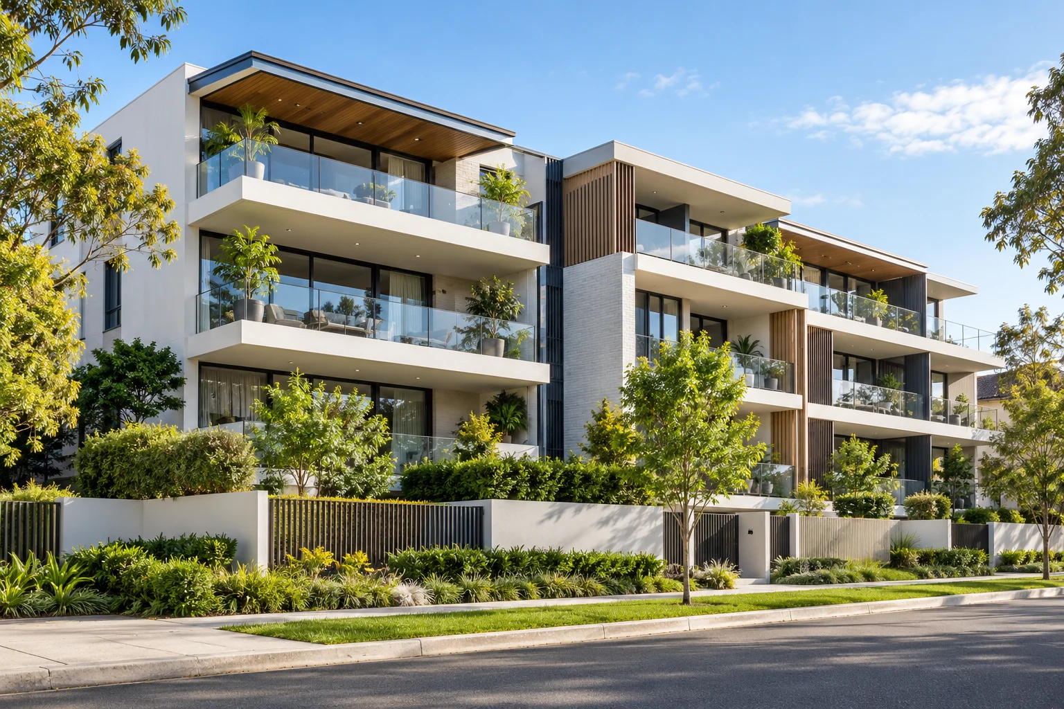 Modern apartments representing investment property finance