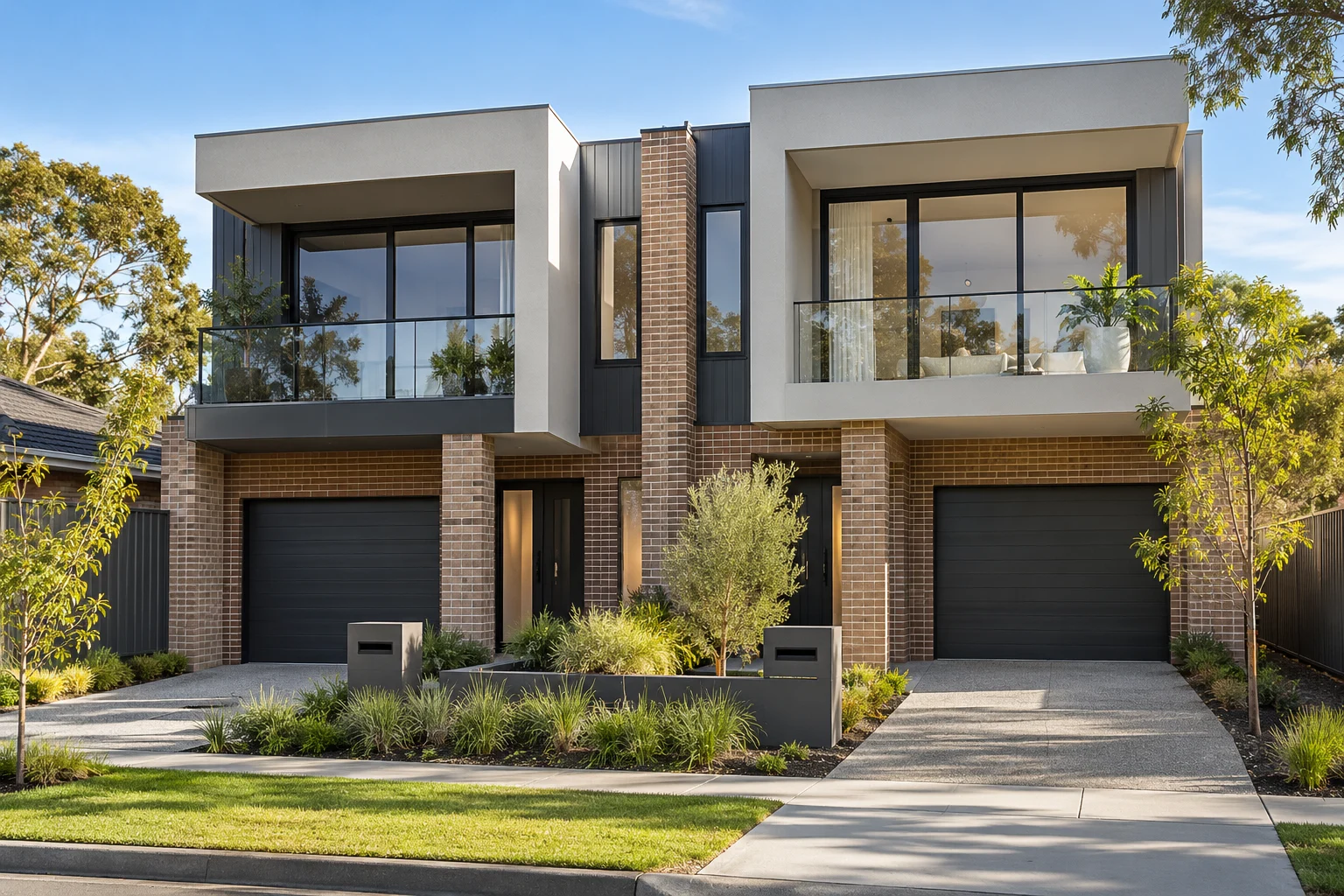 Modern townhouses representing SMSF property finance